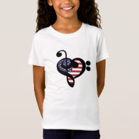 USA Flag Music Heart - American Pride Musician