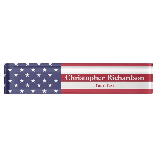 USA Flag Name Plate (Front)