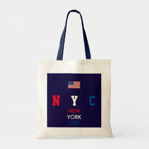 USA flag New York personalized initials/name Tote Bag