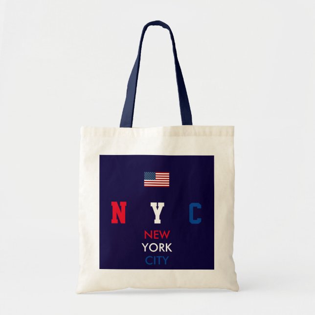 USA flag New York personalized initials/name Tote Bag (Front)