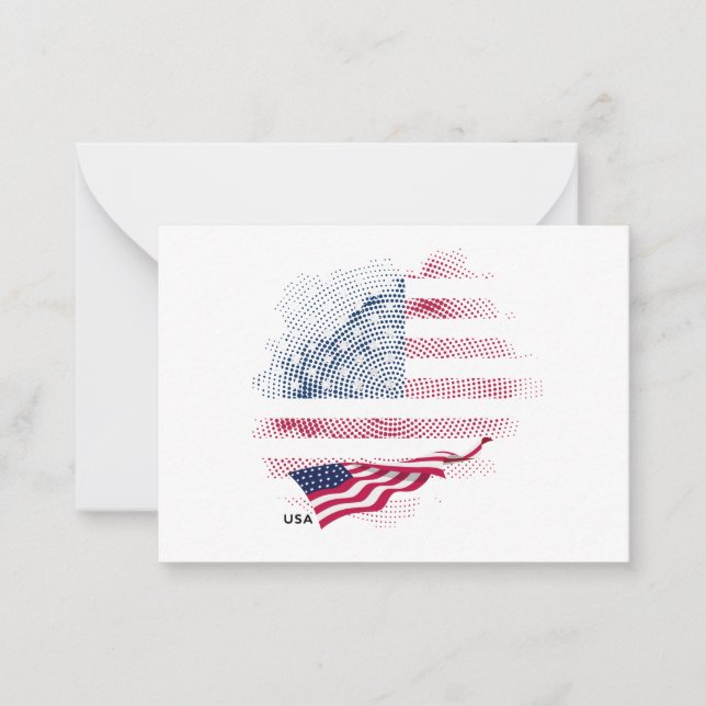 USA flag Note Card (Front)