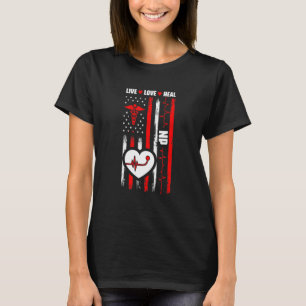 Usa Flag Nurse Practitioner Medical Np Nursing Nu T-Shirt