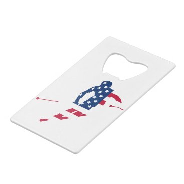 USA Flag of America Skiing American Credit Card Bottle Opener USA Flag of America Skiing American Credit Card Bottle Opener