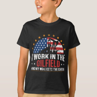 USA Flag Oil Well Oilfeild Oilfield Trash Oilfield T-Shirt