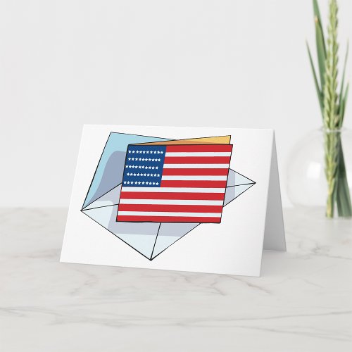 USA Flag On A Card