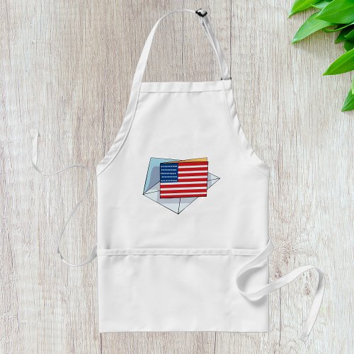 USA Flag On A Card Adult Apron