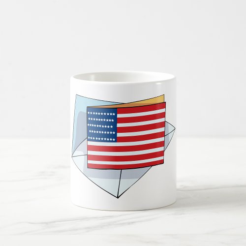 USA Flag On A Card Coffee Mug