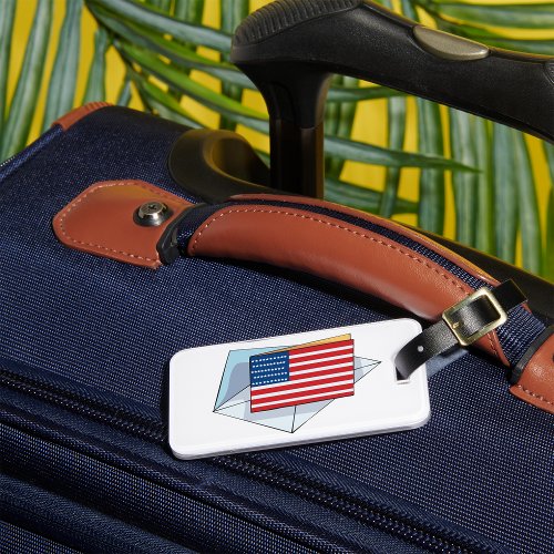USA Flag On A Card Luggage Tag
