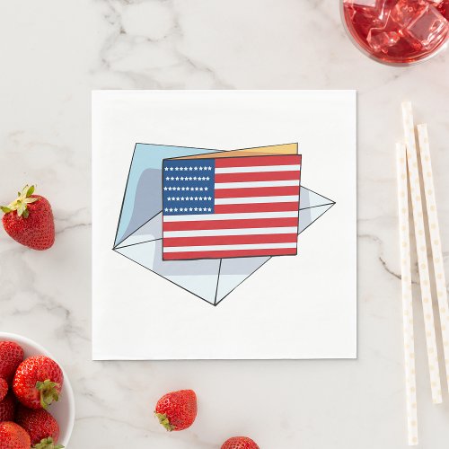 USA Flag On A Card Napkins