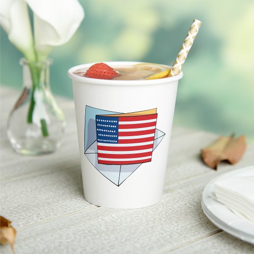 USA Flag On A Card Paper Cups