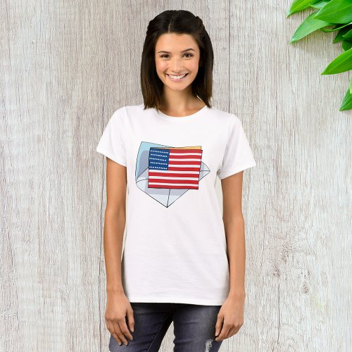 USA Flag On A Card T_Shirt