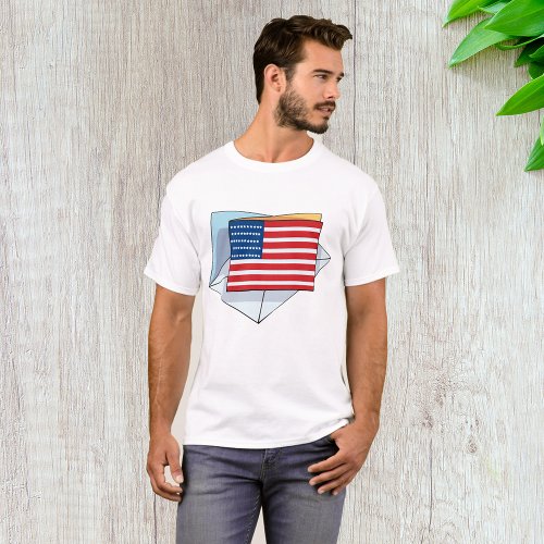 USA Flag On A Card T_Shirt