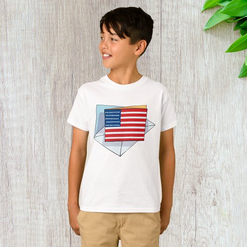 USA Flag On A Card T_Shirt