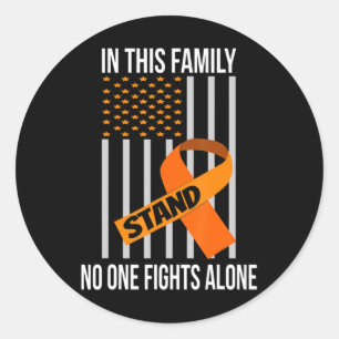 USA Flag Orange Ribbon Products Leukemia Awareness Classic Round Sticker