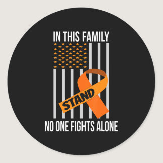 USA Flag Orange Ribbon Products Leukemia Awareness Classic Round Sticker