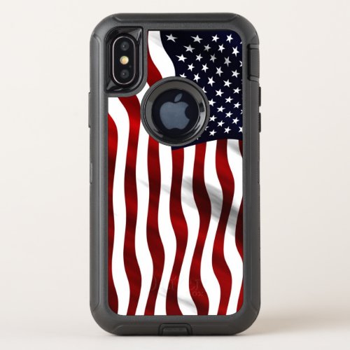 USA flag OtterBox Defender iPhone X Case
