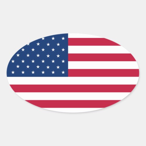 USA Flag Oval Sticker