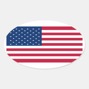 USA Flag Oval Sticker