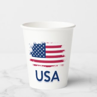 USA Flag  Paper Cups