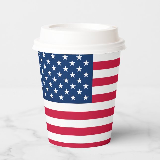 USA Flag Paper Cups American Patriotic  (Front)