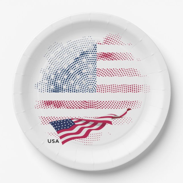 USA flag Paper Plates (Front)
