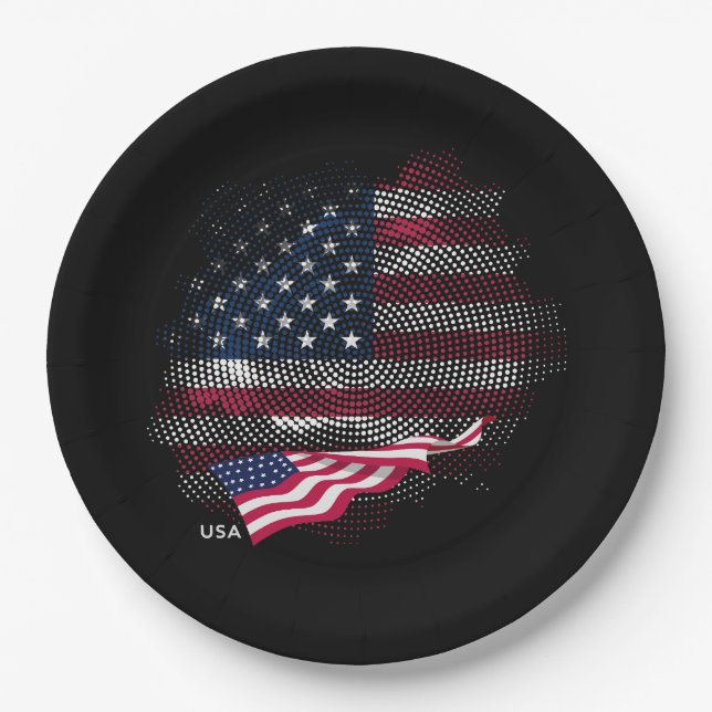 USA flag Paper Plates (Front)
