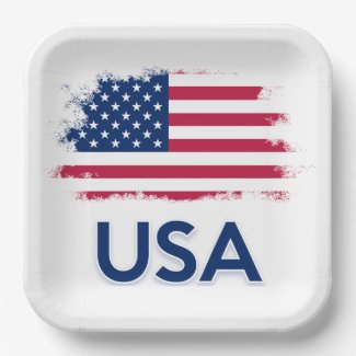 USA Flag   Paper Plates