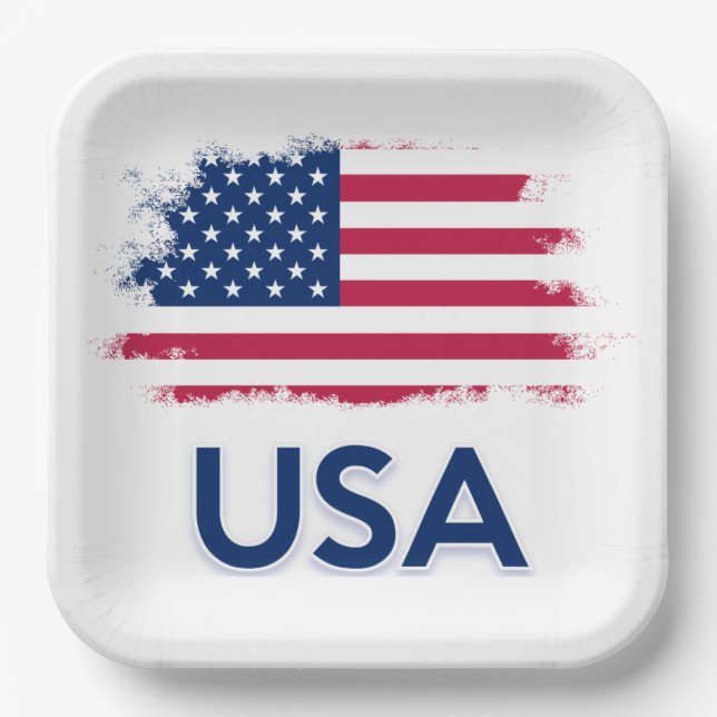 USA Flag   Paper Plates (Front)