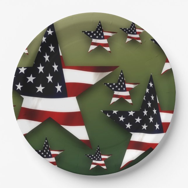 Usa flag paper plates (Front)