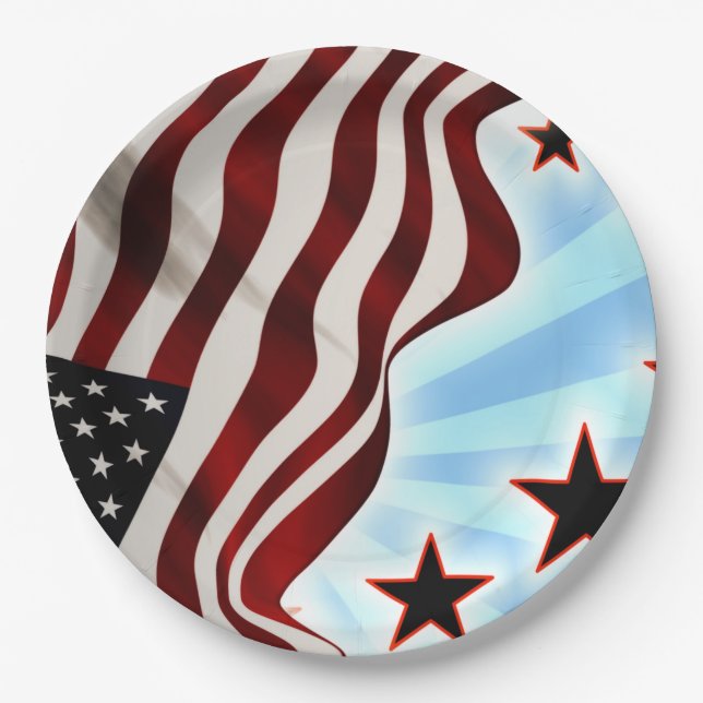 Usa flag paper plates (Front)
