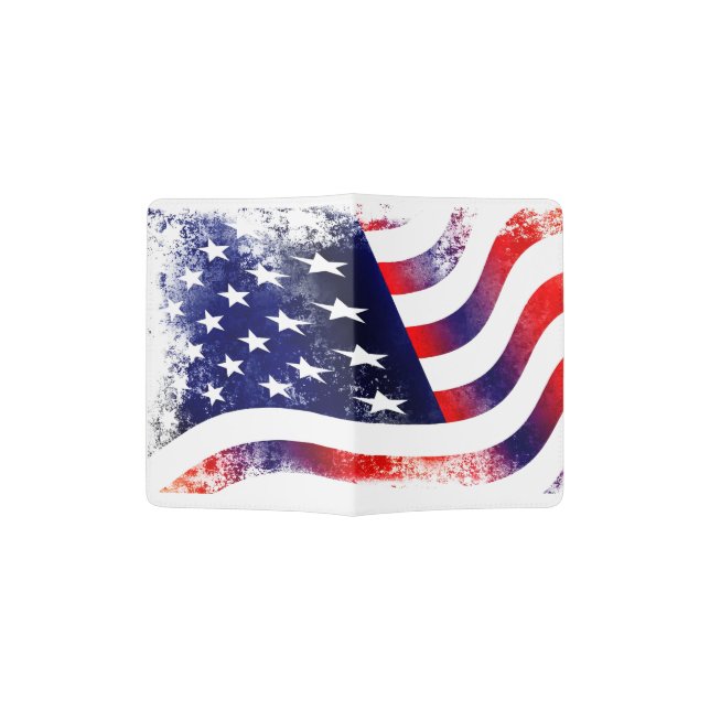 USA flag Passport Holder (Opened)