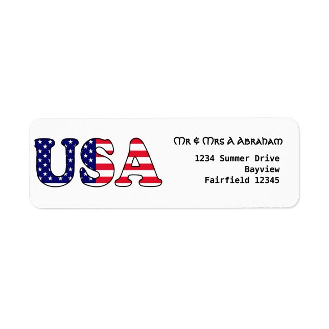 USA flag patriot Label (Front)