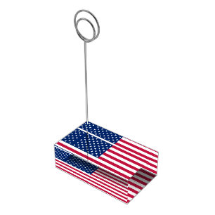 USA Flag Patriotic 4th of July Party Table Number Table Card Holder
