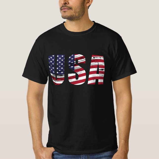 USA FLAG Patriotic 4th of July T-Shirt (Front)