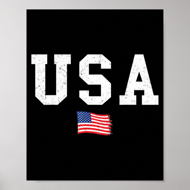 Usa flag patriotic american flag 4th of july men poster (Front)