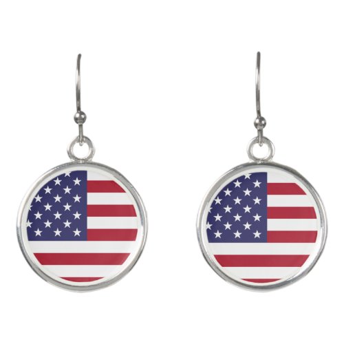 USA Flag Patriotic American Flag Stars and Stripes Earrings