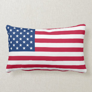 USA Flag Patriotic American Flag Stars and Stripes Lumbar Pillow