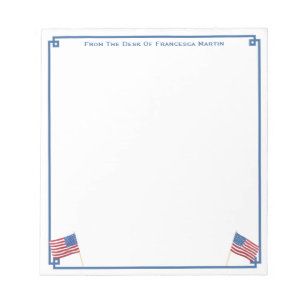 USA Flag Patriotic American Personalized Notepad