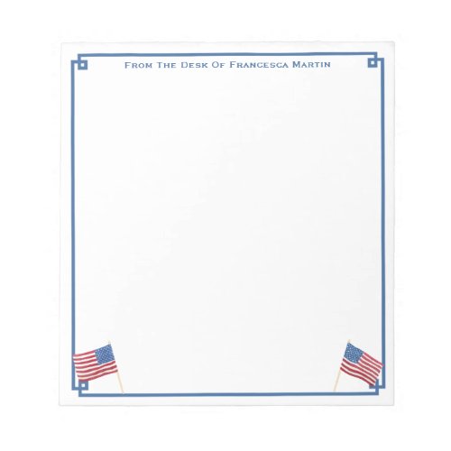 USA Flag Patriotic American Personalized Notepad