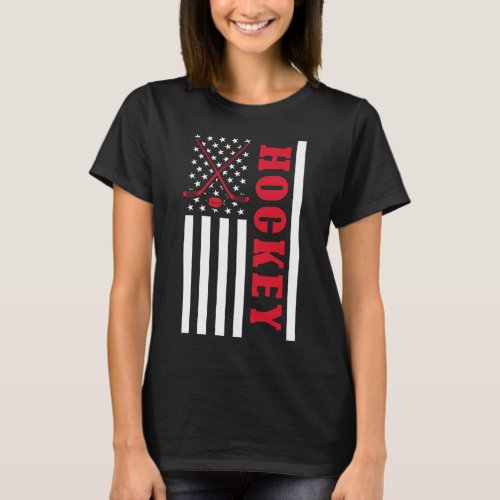 Usa Flag Patriotic American Pride Hockey Player Gi T_Shirt