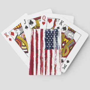 USA Flag Patriotic American Red White Blue Poker Cards