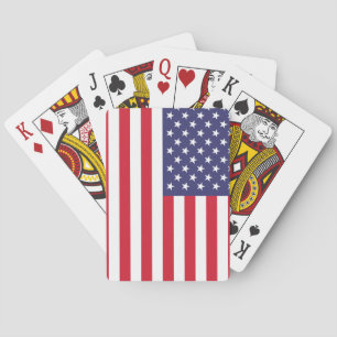 USA Flag Patriotic American Red White Blue Poker Cards