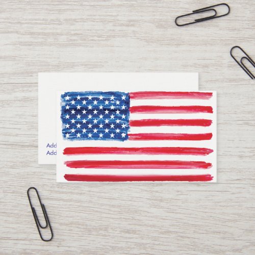 USA Flag Patriotic American Soldier Military Business Card