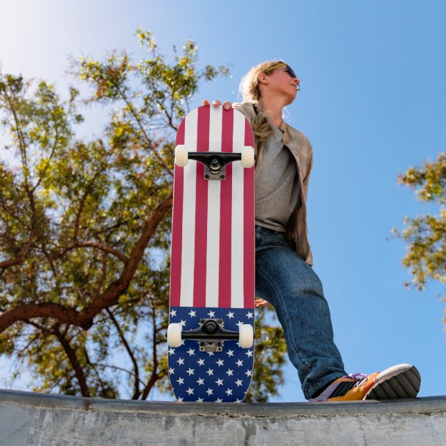 USA Flag Patriotic American Stars and Stripes Cool Skateboard Deck (Outdoor 1)