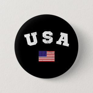 USA Flag Patriotic Button