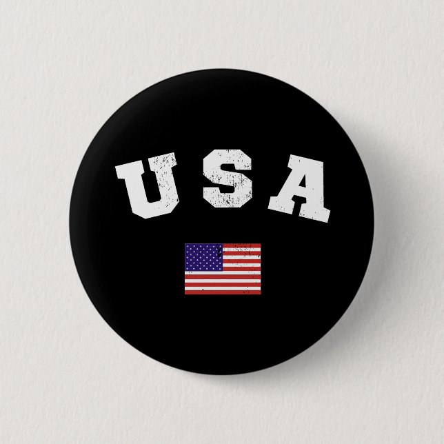 USA  Flag Patriotic Button (Front)