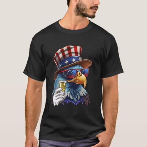 Usa Flag Patriotic Eagle Sunglasses 4Th Of July Be T_Shirt