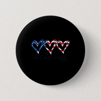 Usa Flag Patriotic Hearts 4th Of July Sweet Land O Button