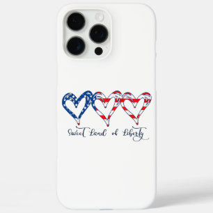 USA Flag Patriotic Hearts 4th of July Sweet Land o iPhone 16 Pro Max Case