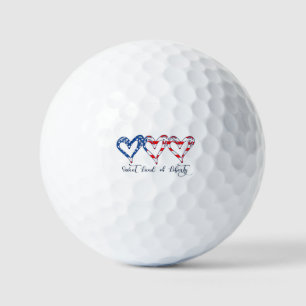 USA Flag Patriotic Hearts 4th of July Sweet Land o Golf Balls